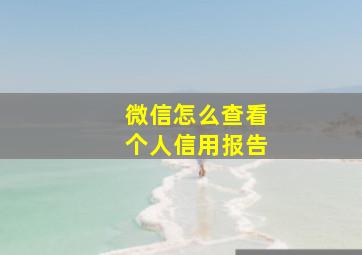 微信怎么查看个人信用报告