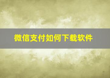 微信支付如何下载软件