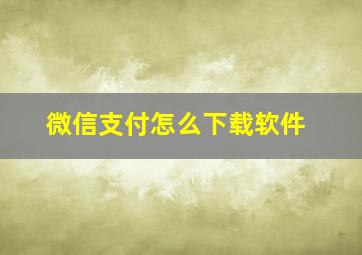 微信支付怎么下载软件