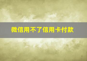 微信用不了信用卡付款