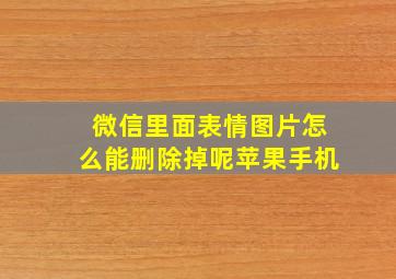 微信里面表情图片怎么能删除掉呢苹果手机