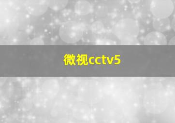 微视cctv5