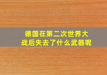 德国在第二次世界大战后失去了什么武器呢