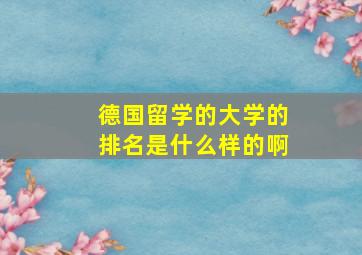 德国留学的大学的排名是什么样的啊