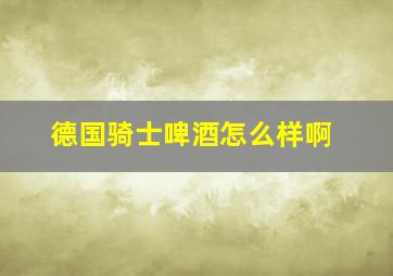 德国骑士啤酒怎么样啊