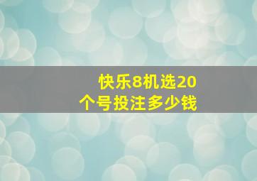 快乐8机选20个号投注多少钱