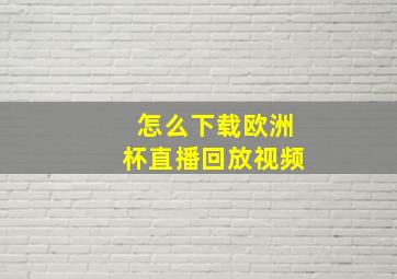 怎么下载欧洲杯直播回放视频