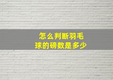 怎么判断羽毛球的磅数是多少