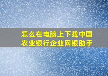 怎么在电脑上下载中国农业银行企业网银助手