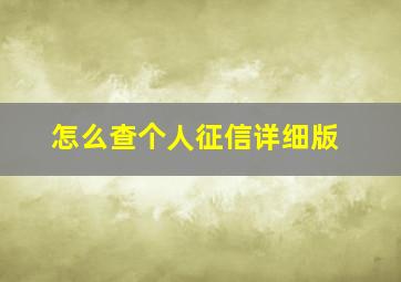 怎么查个人征信详细版