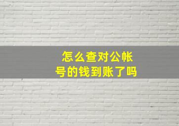 怎么查对公帐号的钱到账了吗