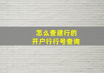 怎么查建行的开户行行号查询