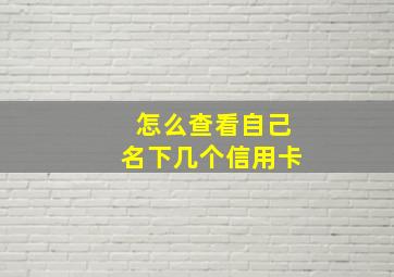 怎么查看自己名下几个信用卡