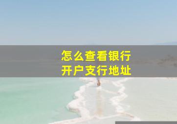 怎么查看银行开户支行地址