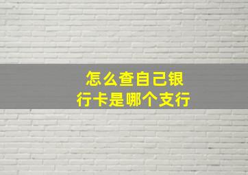 怎么查自己银行卡是哪个支行