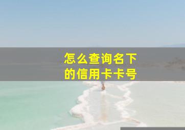 怎么查询名下的信用卡卡号