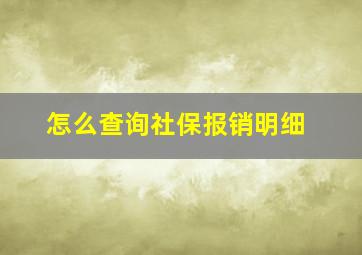 怎么查询社保报销明细