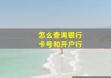 怎么查询银行卡号和开户行