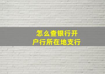 怎么查银行开户行所在地支行