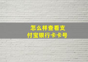 怎么样查看支付宝银行卡卡号