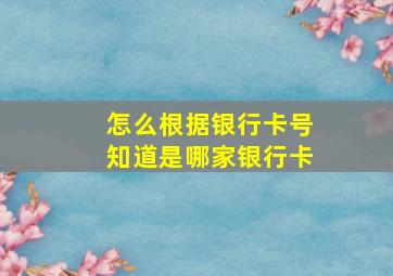 怎么根据银行卡号知道是哪家银行卡