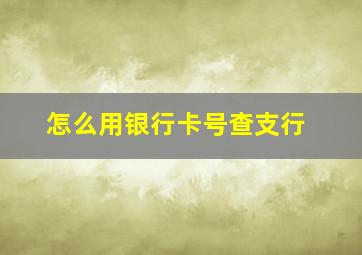 怎么用银行卡号查支行