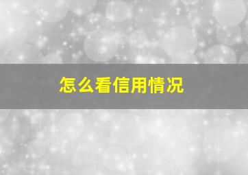 怎么看信用情况