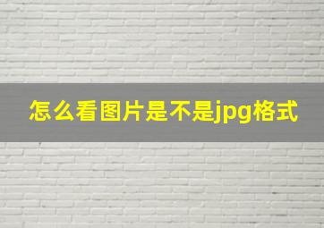 怎么看图片是不是jpg格式