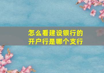 怎么看建设银行的开户行是哪个支行