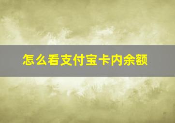 怎么看支付宝卡内余额