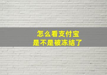 怎么看支付宝是不是被冻结了