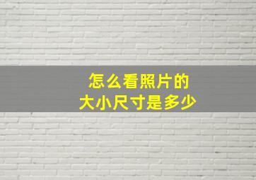 怎么看照片的大小尺寸是多少