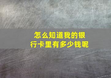 怎么知道我的银行卡里有多少钱呢