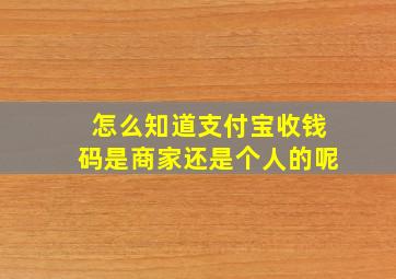 怎么知道支付宝收钱码是商家还是个人的呢