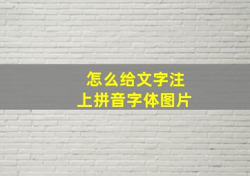 怎么给文字注上拼音字体图片