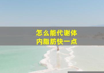 怎么能代谢体内脂肪快一点