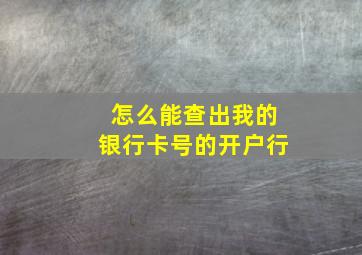 怎么能查出我的银行卡号的开户行