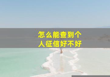 怎么能查到个人征信好不好