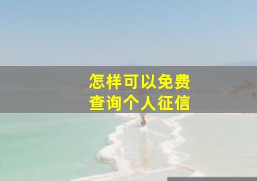 怎样可以免费查询个人征信