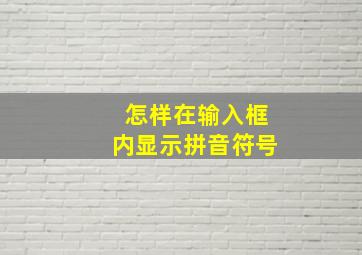 怎样在输入框内显示拼音符号