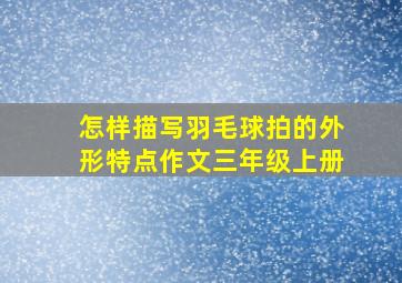 怎样描写羽毛球拍的外形特点作文三年级上册