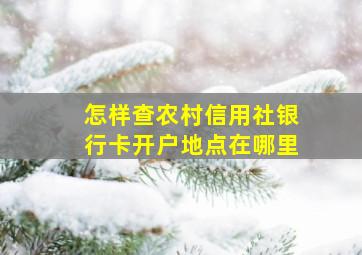 怎样查农村信用社银行卡开户地点在哪里