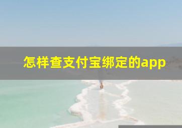 怎样查支付宝绑定的app