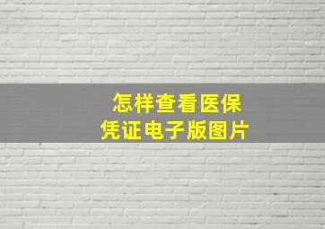 怎样查看医保凭证电子版图片