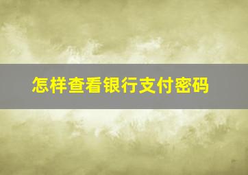 怎样查看银行支付密码