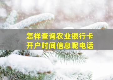 怎样查询农业银行卡开户时间信息呢电话