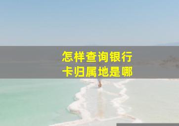 怎样查询银行卡归属地是哪