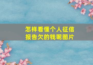 怎样看懂个人征信报告欠的钱呢图片