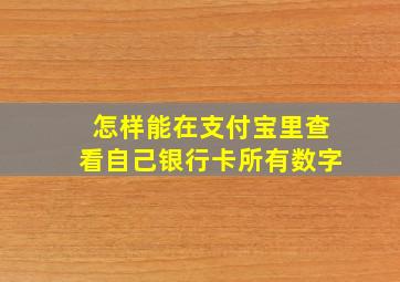 怎样能在支付宝里查看自己银行卡所有数字