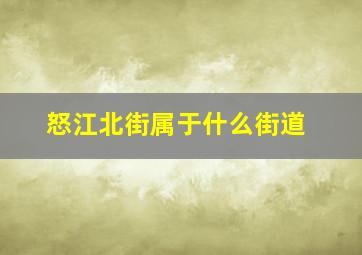 怒江北街属于什么街道